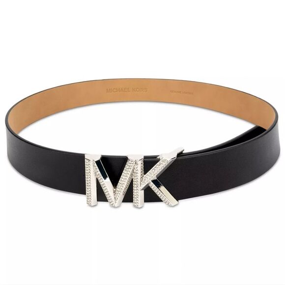 Michael Kors Embellished Logo Stretch Leather Belt main image 4